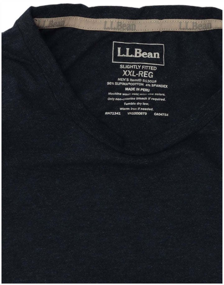 L.L.BEAN Ανδρικό T-Shirt ελαφρώς εφαρμοστό τοπ 2XL Navy Blue από βαμβάκι