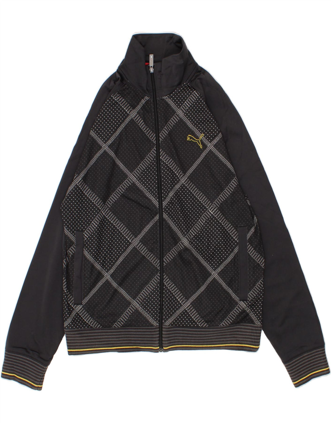 Ανδρική φόρμα αθλητικής φόρμας PUMA γραφικό Top Jacket μεγάλο γκρι γεωμετρικό πολυεστέρα