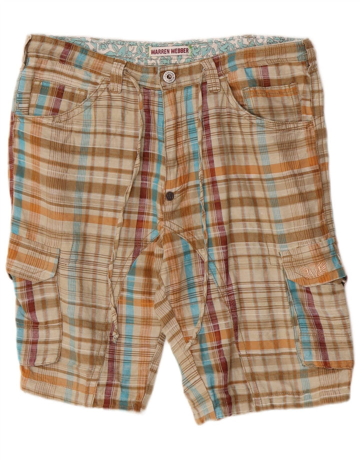 Warren Webber Ανδρικό σορτς Cargo XL W36 Beige Check Flax