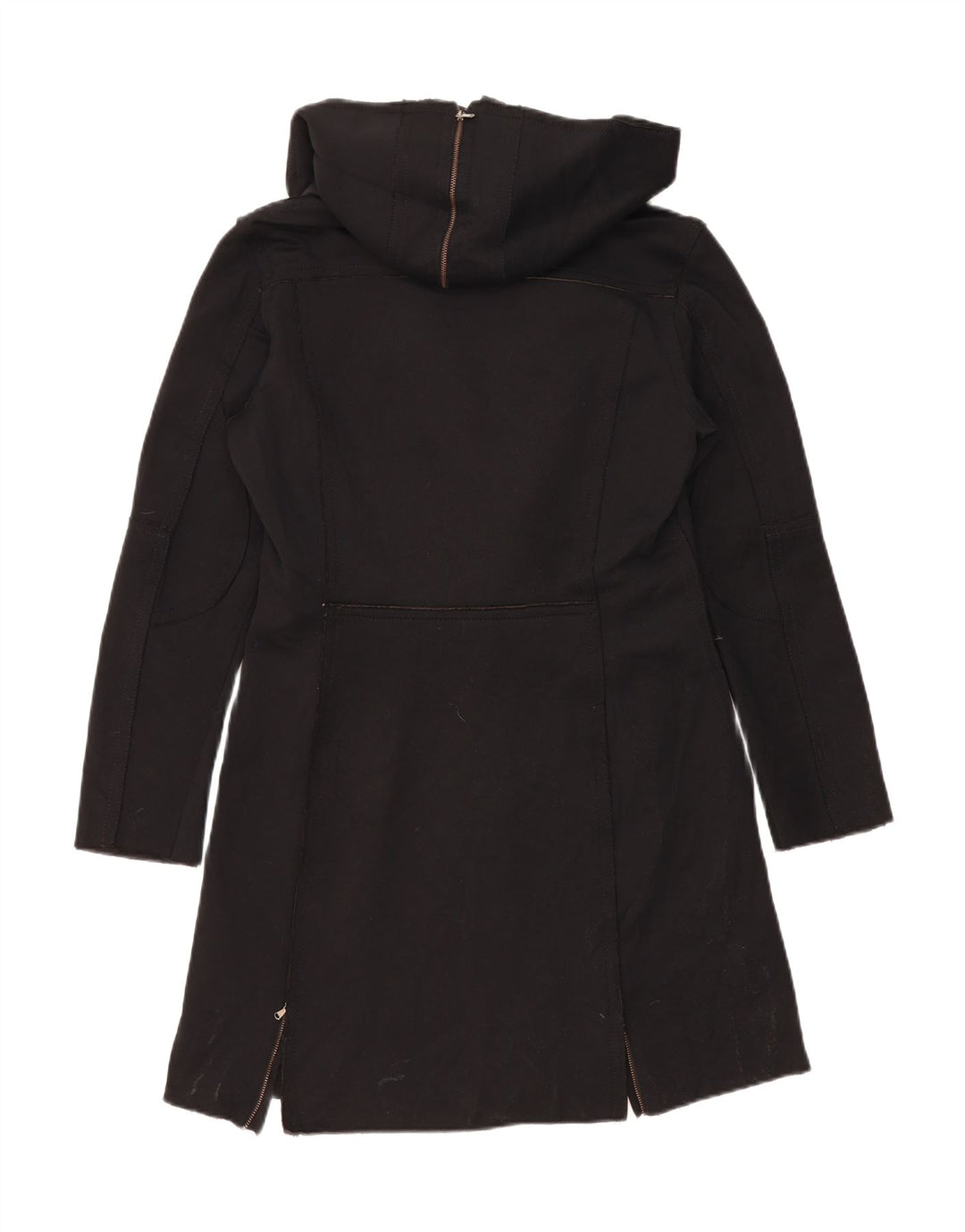 CALVIN KLEIN JEANS Womens Hooded Overcoat UK 14 Medium Black