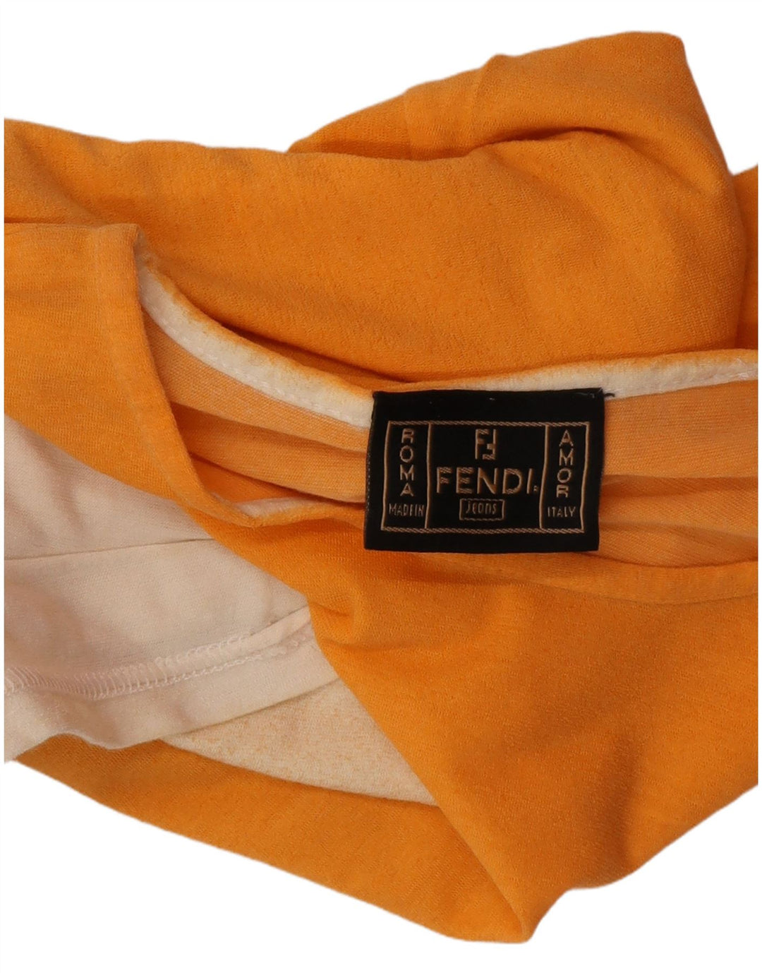 Γυναικείο T-Shirt FENDI Top IT 44 Βαμβακερό μεσαίο πορτοκαλί