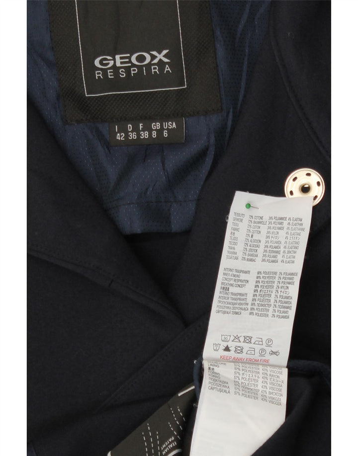 Γυναικείο παλτό Geox Respira UK 8 Small Navy Blue Cotton
