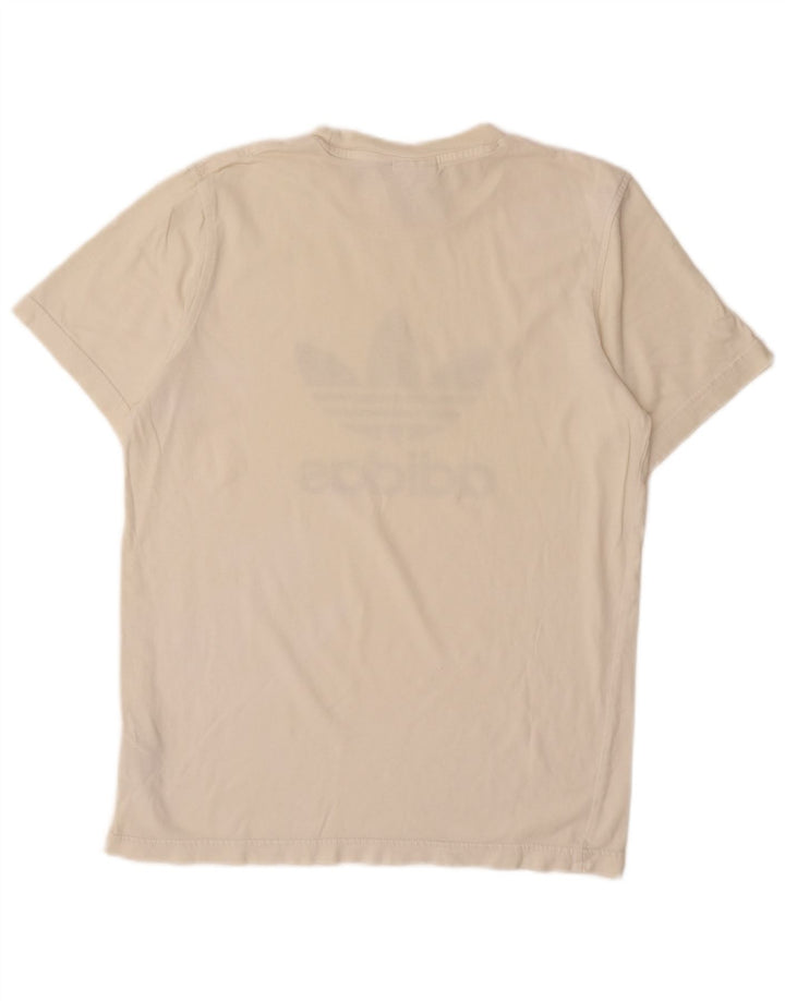 Ανδρικό γραφικό T-Shirt Top ADIDAS Μικρό σε λευκό βαμβακερό