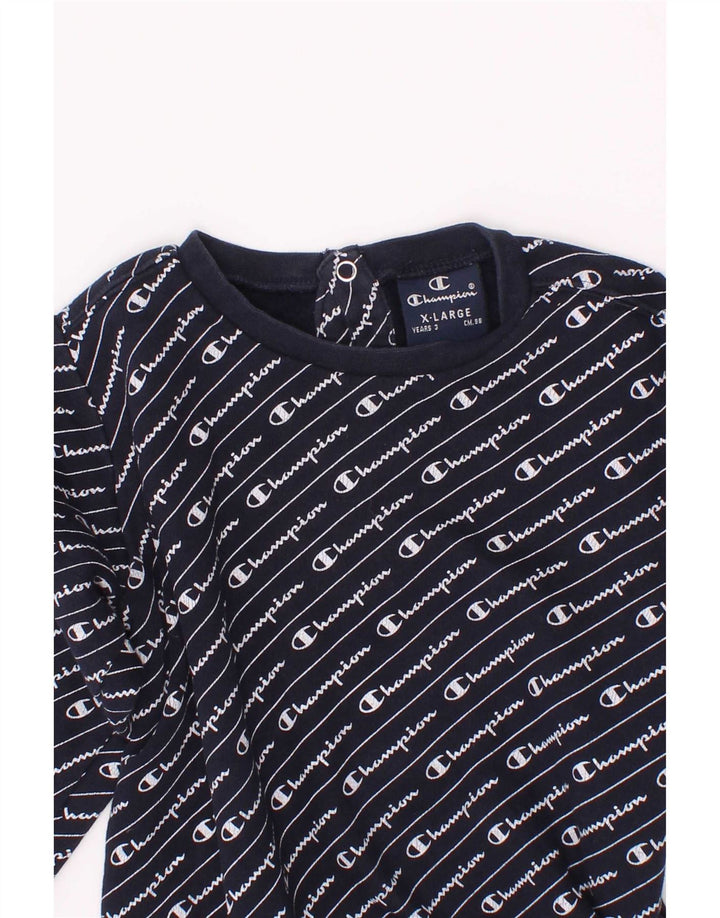 Champion Boys Graphic Sweatshirt Jumper 2-3 Years XL Navy Blue