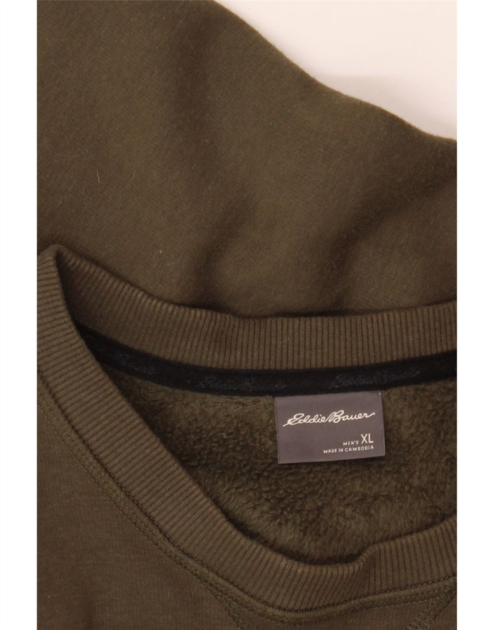 EDDIE BAUER Mens Sweatshirt Jumper XL Khaki Cotton