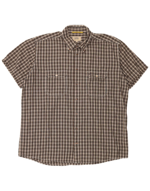 Ανδρικό κοντομάνικο πουκάμισο Camel Active XL Καφέ βαμβακερό