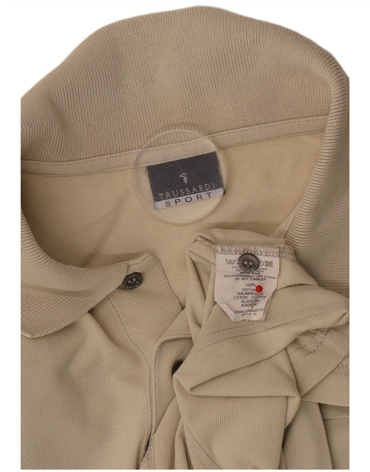 Trussardi Ανδρικό Πόλο Μπλουζάκι XL Μπεζ βαμβακερό