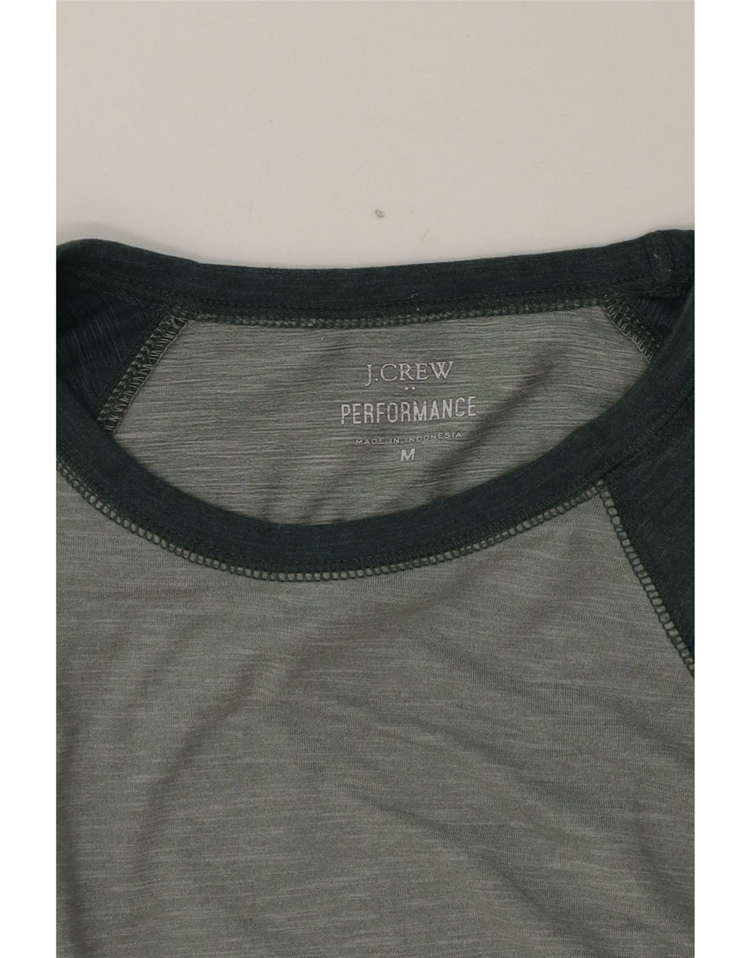 J. CREW Mens Performance Top Long Sleeve Medium Green Colourblock Vintage J. Crew and Second-Hand J. Crew from Messina Hembry 