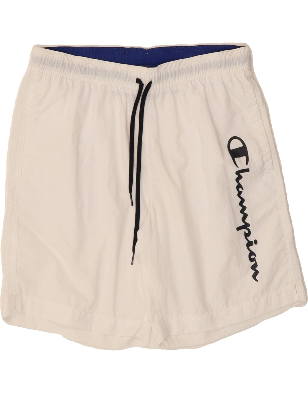 CHAMPION Mens Graphic Sport Shorts Small  White Vintage Champion and Second-Hand Champion from Messina Hembry 
