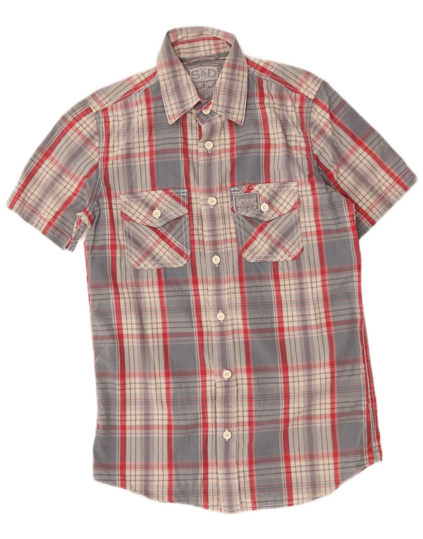 Ανδρικό κοντομάνικο πουκάμισο Superdry Small Blue Check Cotton