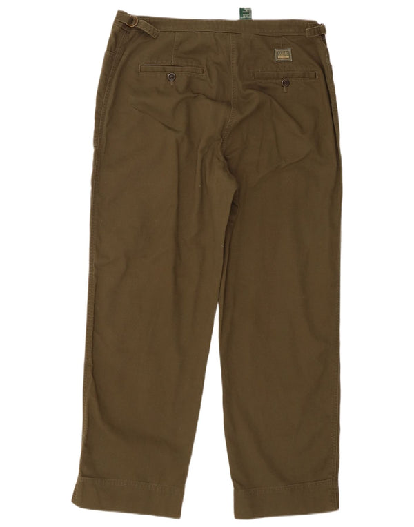 Γυναικείο ψηλόμεσο παντελόνι Ralph Lauren US 12 Large W32 L27 Χακί βαμβακερό