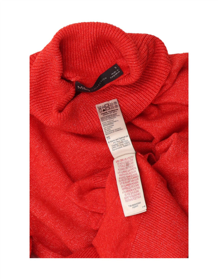 Marks & Spencer Γυναικείο πουλόβερ με ρολό λαιμόκοψη UK 10 Small Red Flecked