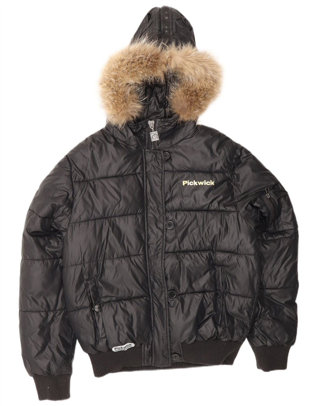 PICKWICK Γυναικείο μπουφάν με κουκούλα UK 18 XL μαύρο νάιλον