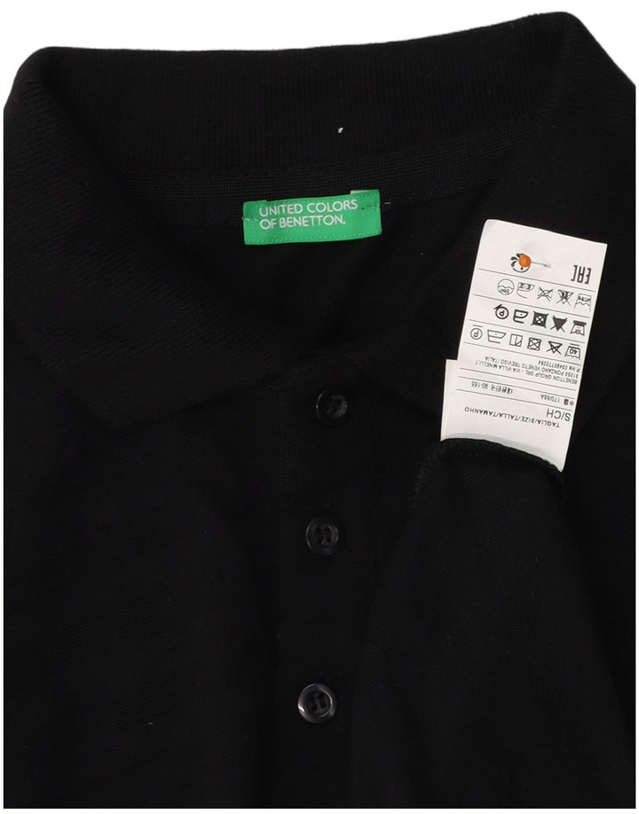 BENETTON Ανδρικό Πόλο Μπλουζάκι Μικρό Μαύρο Ριγέ Βαμβακερό
