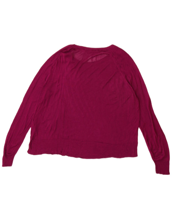 Zara Γυναικείο πουλόβερ με λαιμόκαυστο UK 14 Medium Purple Viscose