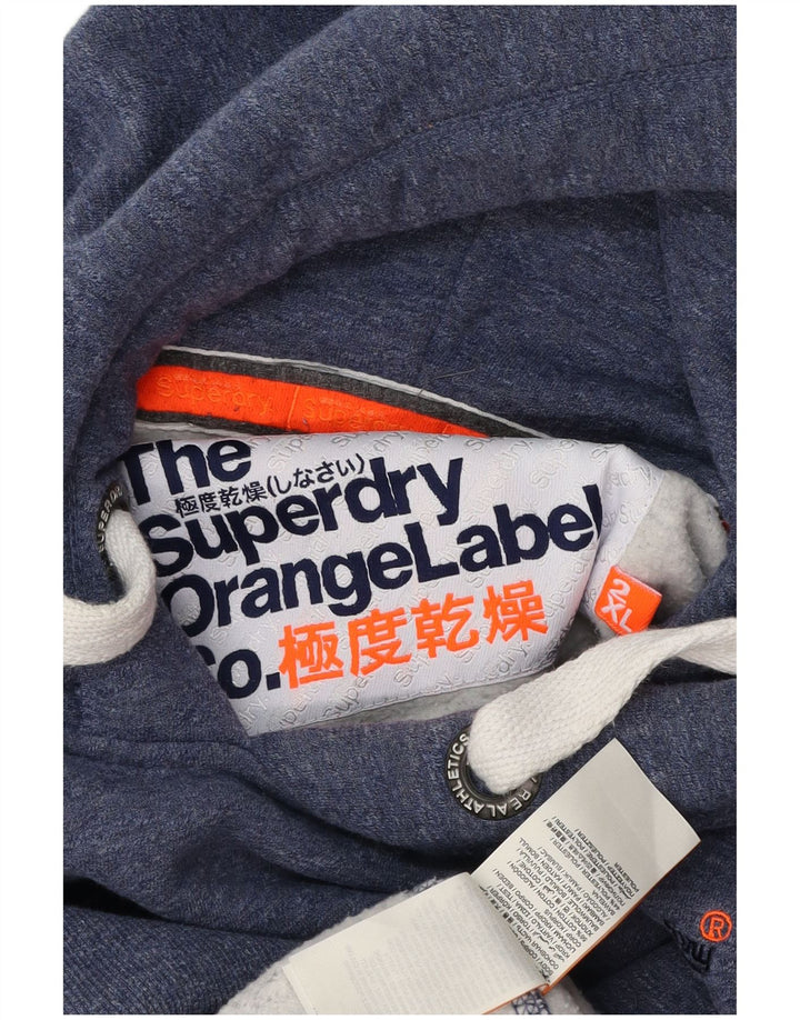 Ανδρικό κουκούλα SUPERDRY Jumper 2XL από βαμβακερό μπλε φλεκ