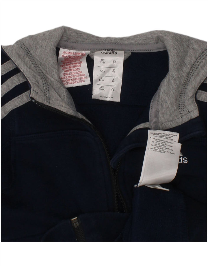Adidas Boys Zip Hoodie πουλόβερ 2-3 ετών Navy Blue Cotton