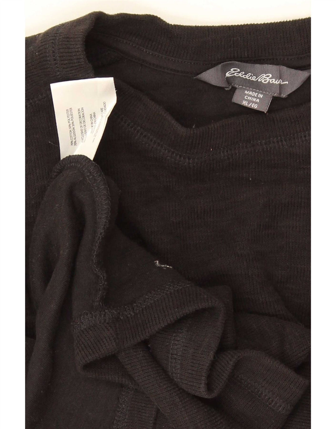 Ανδρικό μπλουζάκι Eddie Bauer μακρυμάνικο XL μαύρο βαμβακερό