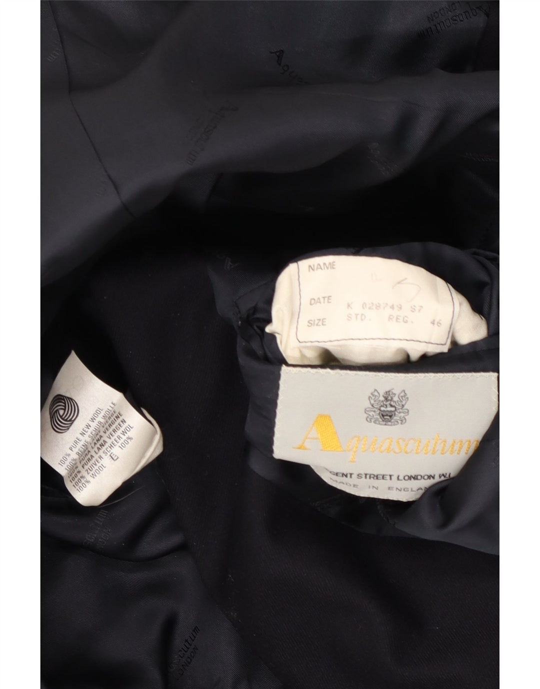 Aquascutum Ανδρικό σακάκι με 2 κουμπιά σακάκι IT 46 Small Navy Blue Wool