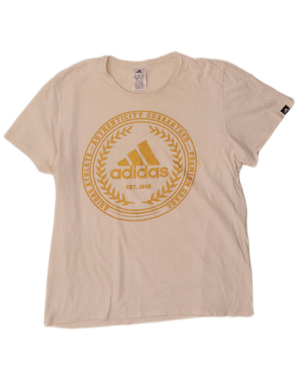 Ανδρικό γραφικό T-Shirt Adidas Top XL από λευκό βαμβακερό