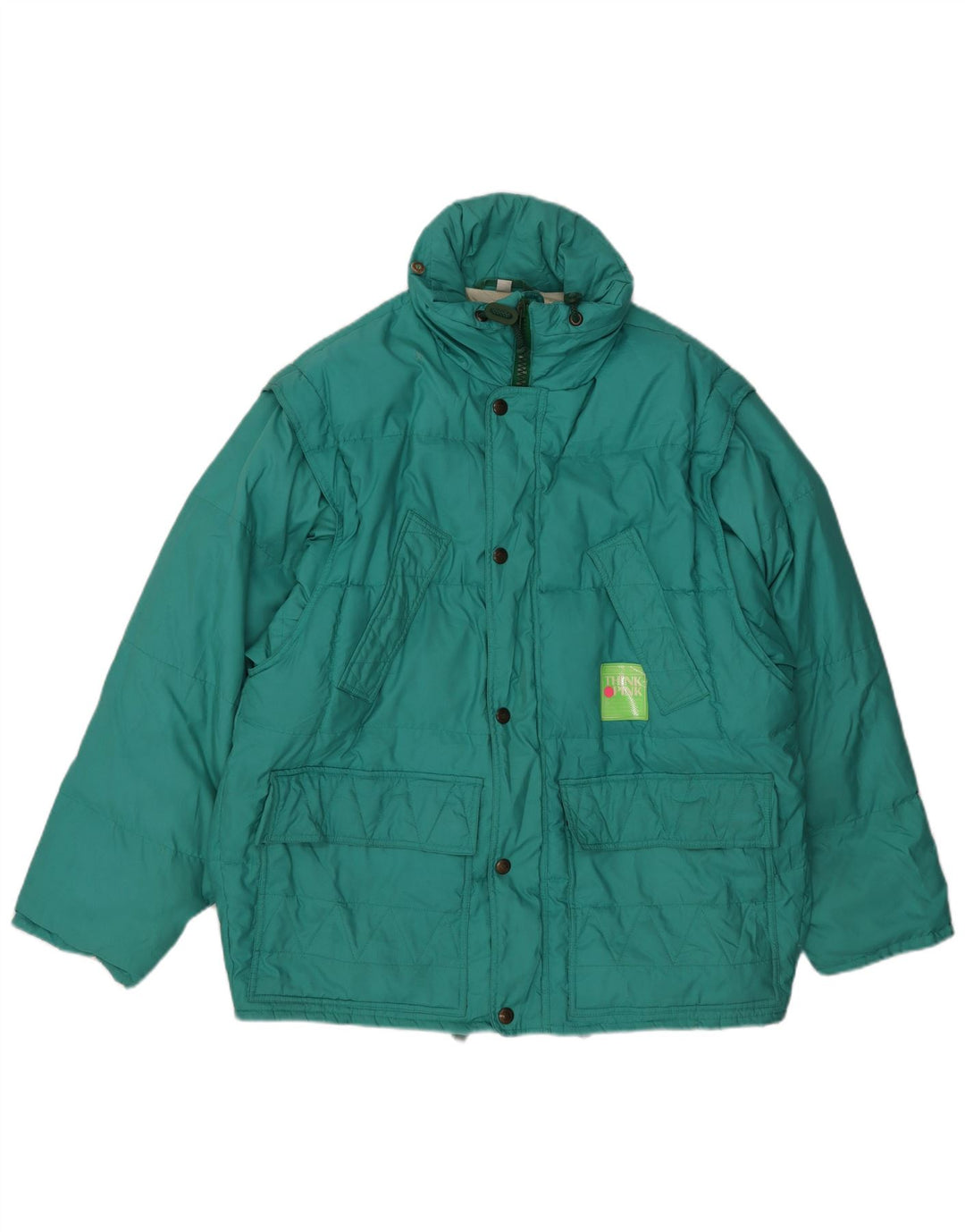 Think Pink Mens Hooded Jacket IT 50 Large Green Nylon