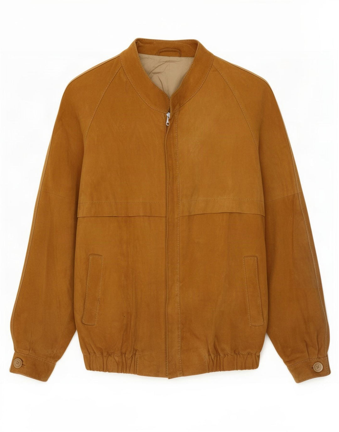 Vintage Ανδρικό Suede Bomber Jacket UK 36 Small Beige