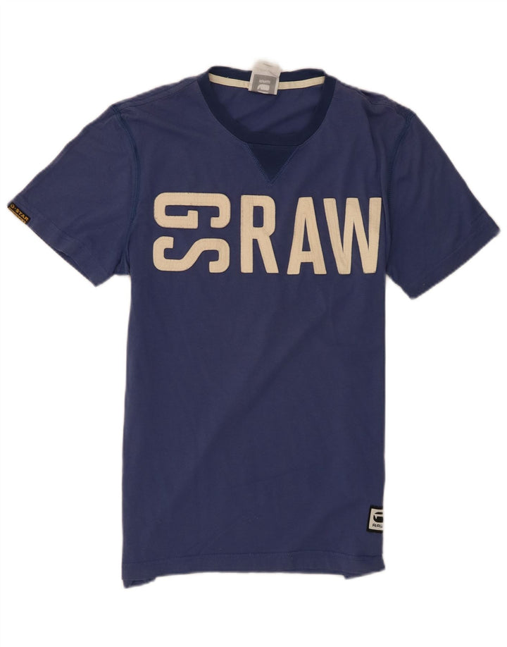 Ανδρικό γραφικό T-Shirt G-Star Top από μεσαίο μπλε ναυτικό βαμβακερό