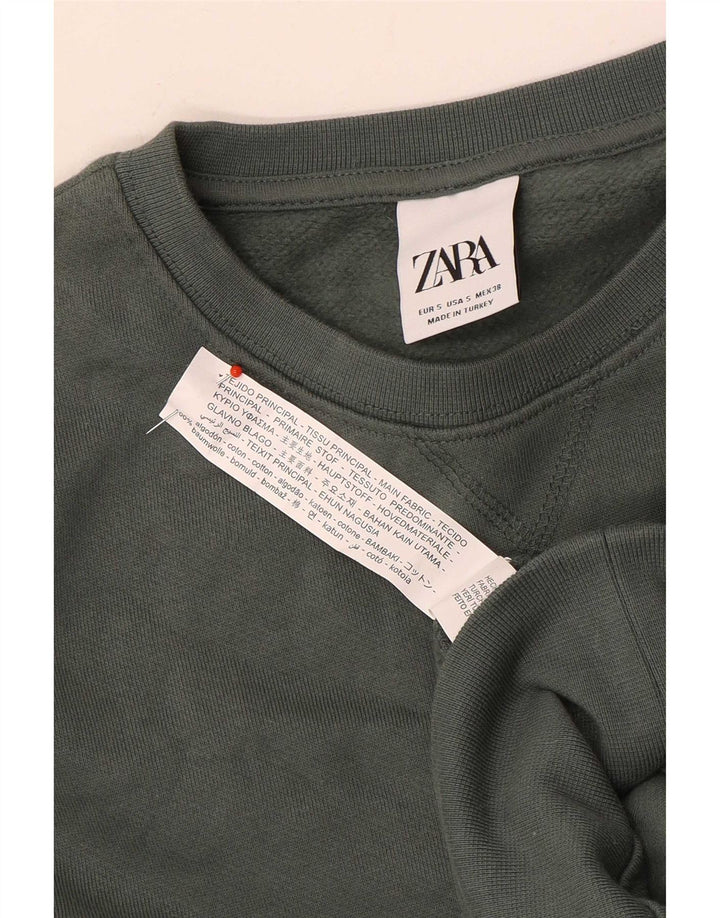 Zara Ανδρικό Φούτερ Jumper Μικρό Πράσινο Βαμβακερό