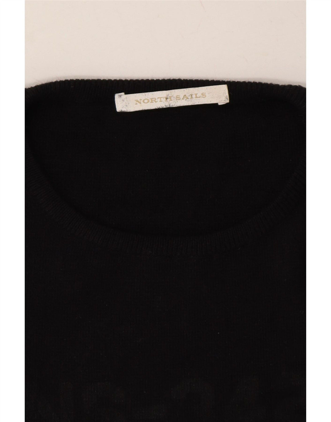 NORTH SAILS Womens Graphic Crew Neck Jumper Sweater UK 14 Medium Black Vintage North Sails and Second-Hand North Sails from Messina Hembry 