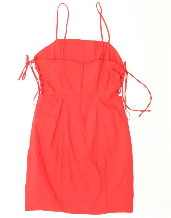 Zara Γυναικείο Sundress UK 12 μεσαίο κόκκινο βαμβακερό