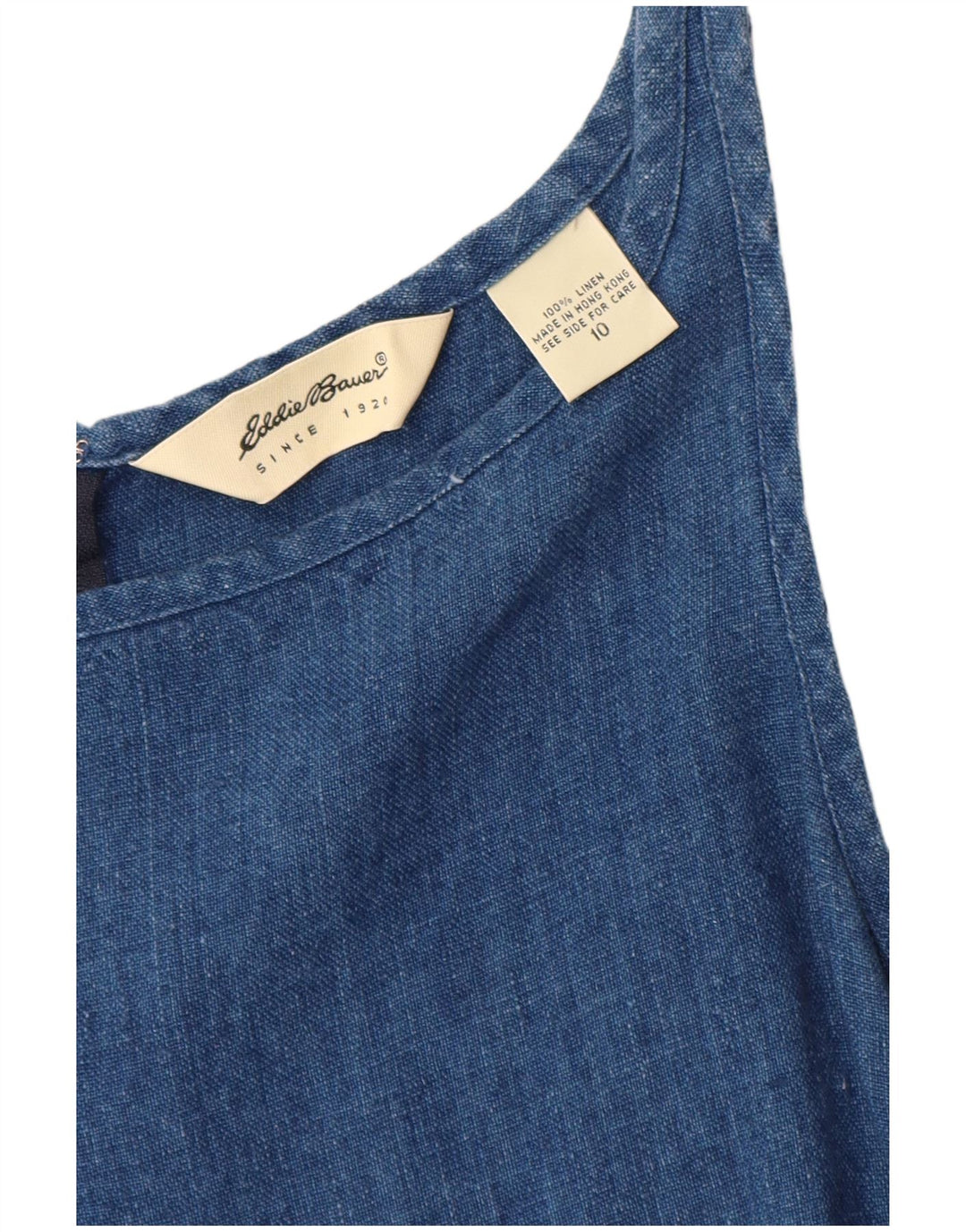 Γυναικείο αμάνικο φόρεμα EDDIE BAUER US 10 Μεγάλο Μπλε Λινό