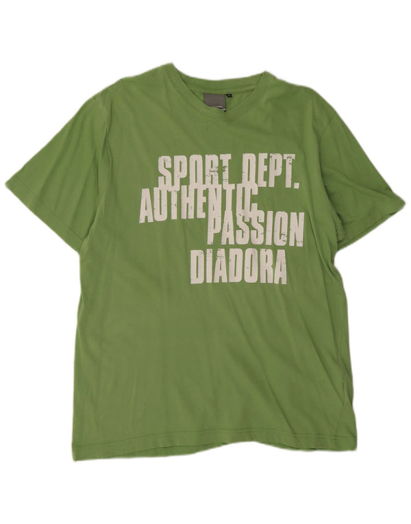 Diadora Ανδρικό γραφικό T-Shirt Top μεγάλο πράσινο βαμβακερό