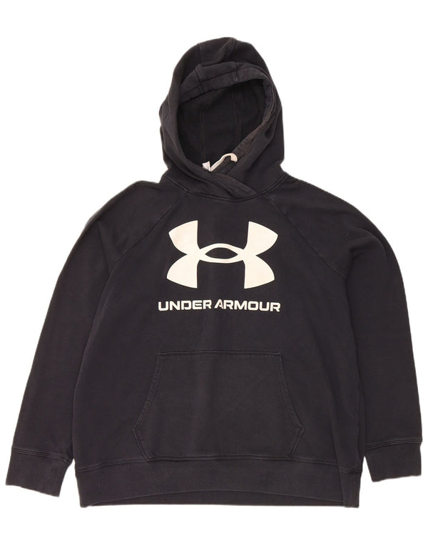 Under Armour Γυναικείο Γραφικό Hoodie Jumper UK 16 Large Navy Blue Cotton