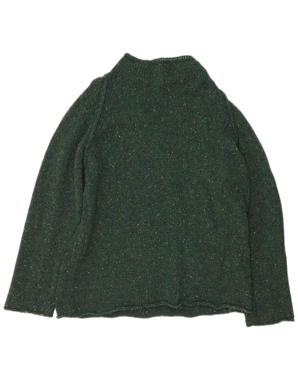Gas Womens Turtle Neck Jumper Sweater UK 20 2XL Green Flecked Wool