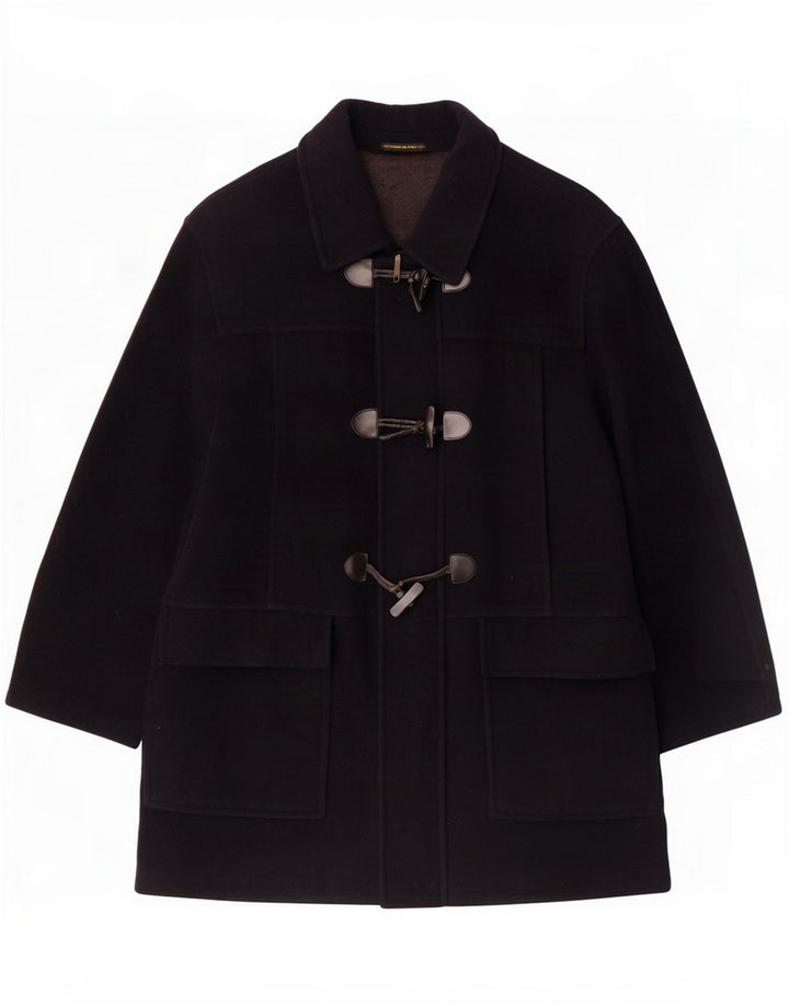 Vintage γυναικείο υπερμεγέθη Duffle Coat UK 16 Large Navy Blue Wool