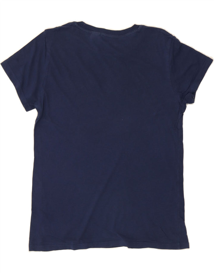LEVI'S Womens Graphic T-Shirt Top UK 10 Small Navy Blue Vintage Levi's and Second-Hand Levi's from Messina Hembry 