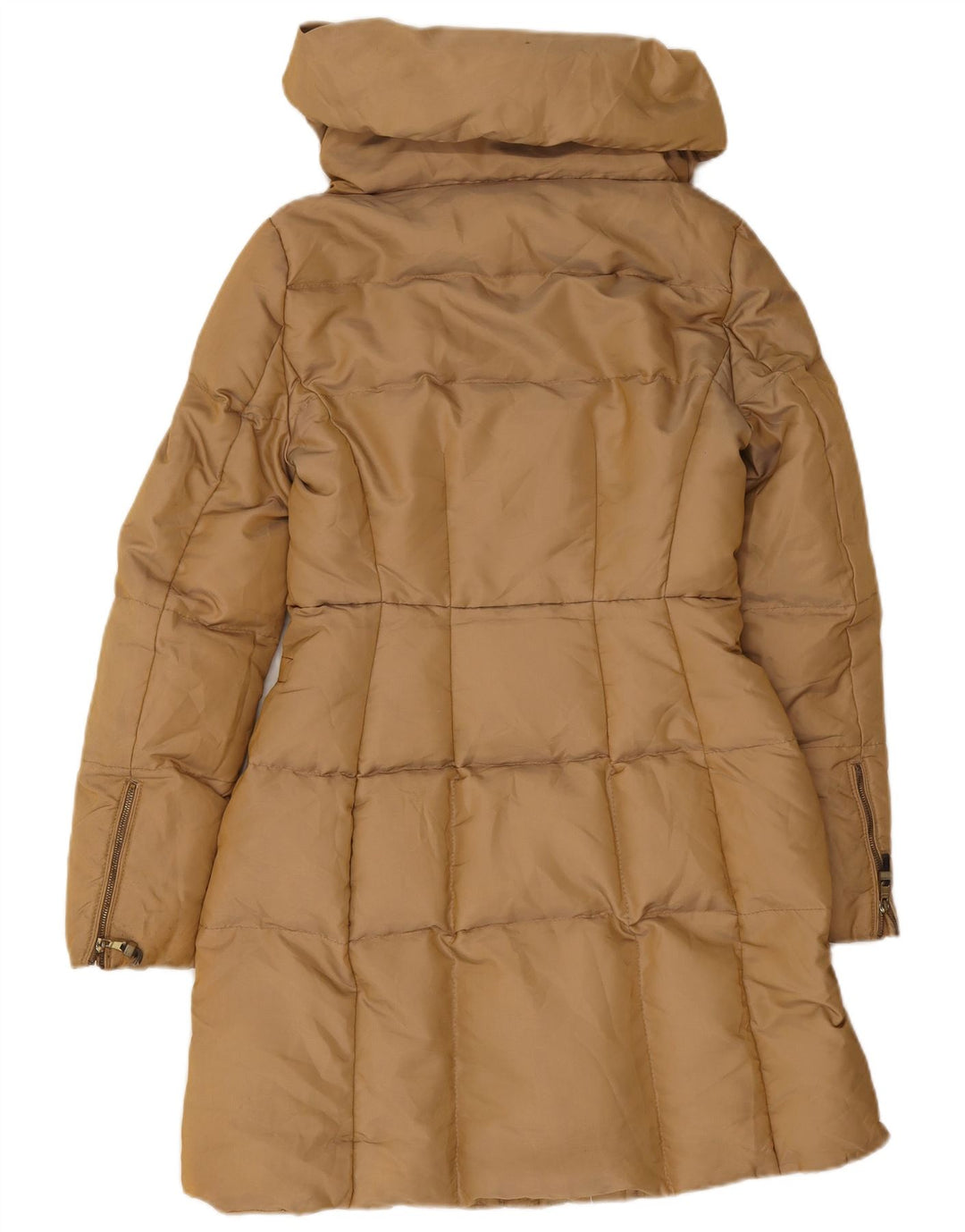 Zara Γυναικείο παλτό UK 10 Small Brown Nylon