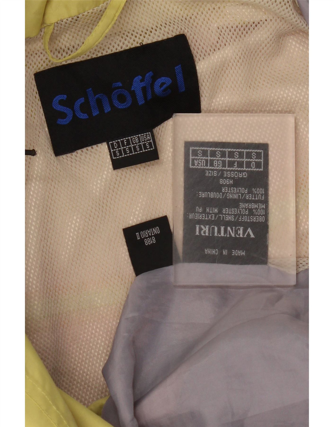 Schoffel Ανδρικό μπουφάν βροχής με κουκούλα UK 36 Small Yellow Polyester