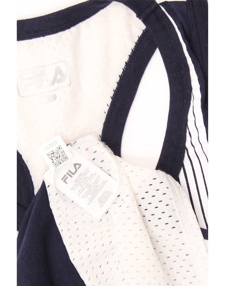 Ανδρικό γραφικό γιλέκο Fila Top Small White Colourblock Πολυεστέρας