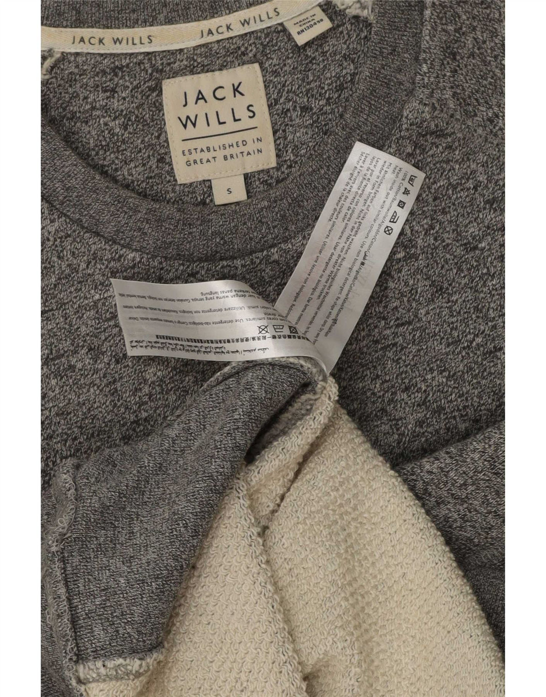Ανδρικό γραφικό φούτερ Jack Wills, βαμβακερό μικρό γκρι