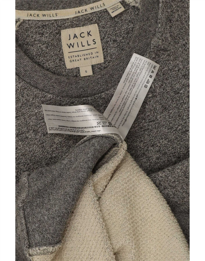 Ανδρικό γραφικό φούτερ Jack Wills, βαμβακερό μικρό γκρι