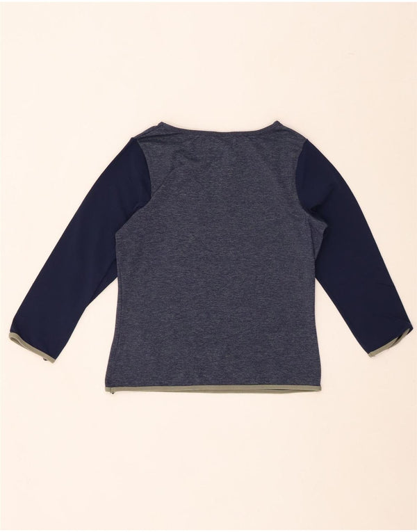 Nike Girls Top 3/4 μανίκια 10-11 ετών Medium Navy Blue Colorblock Nylon