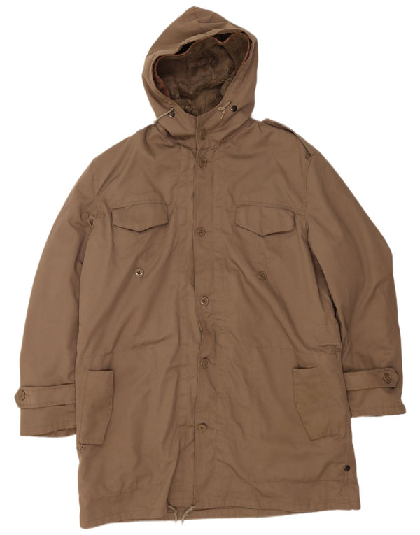 Vintage Ανδρικό Μπουφάν Parka με Κουκούλα Μέγεθος 56/58 3XL Μπεζ