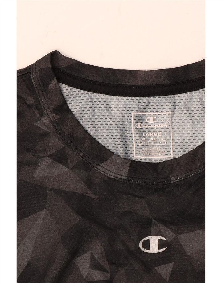Ανδρικό T-Shirt Champion Top Large Black Geometric