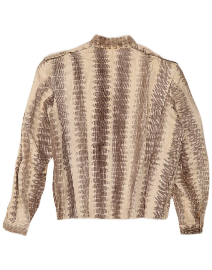 Lee Sands Ανδρικό Δερμάτινο Μπουφάν UK 40 Large Beige Animal Print