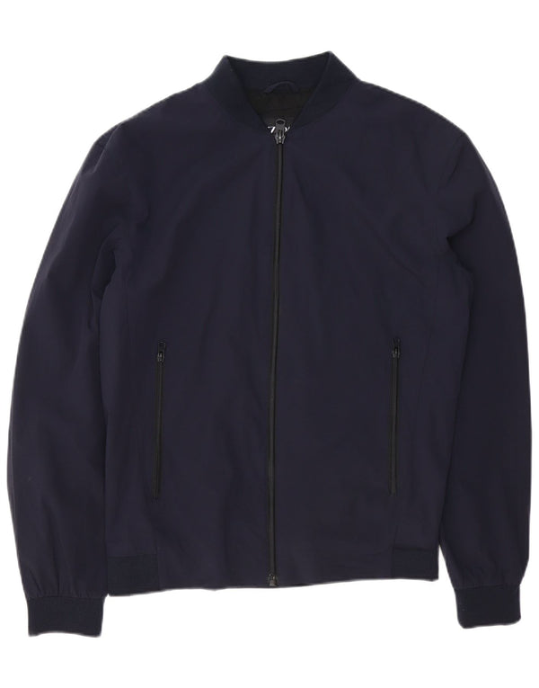 Zara Ανδρικό Bomber Jacket UK 38 Medium Navy Blue Nylon