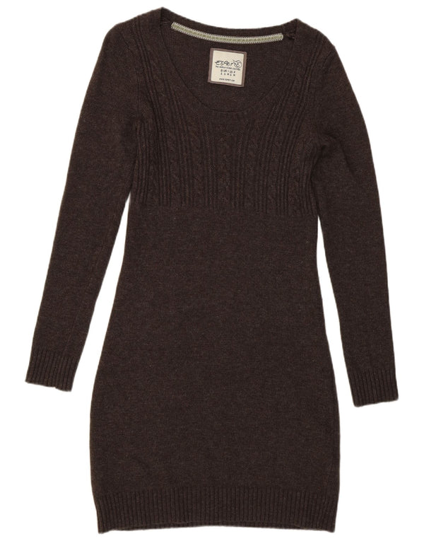 Γυναικείο μακρυμάνικο φόρεμα Esprit UK 10 Small Brown Viscose