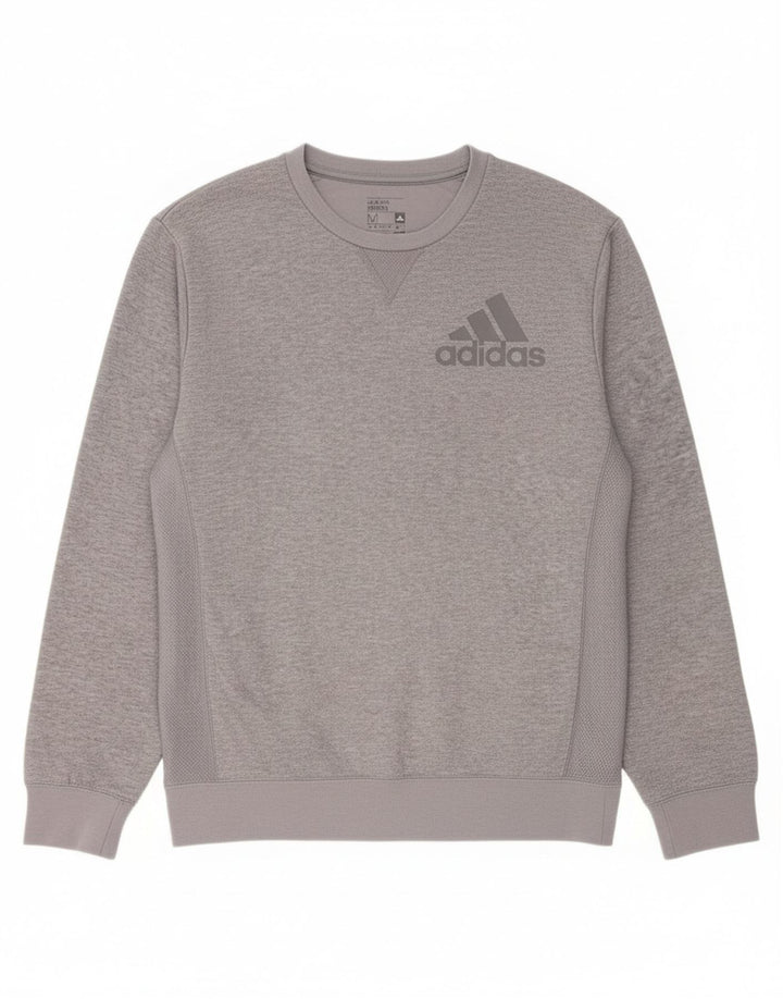 ADIDAS Mens Climalite Sweatshirt Jumper Medium Grey Polyester