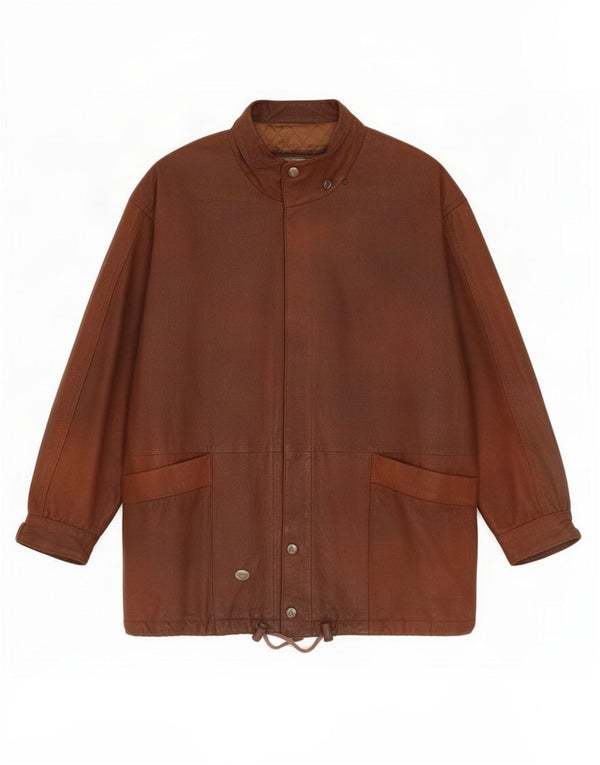 Vintage Γυναικείο Δερμάτινο Μπουφάν UK 16 Large Brown