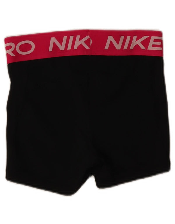 Nike Womens Graphic Sport Shorts UK 8 Small Black Colourblock